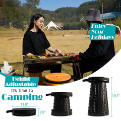 Spisces XXL collapsible stool folded compact for easy transport
