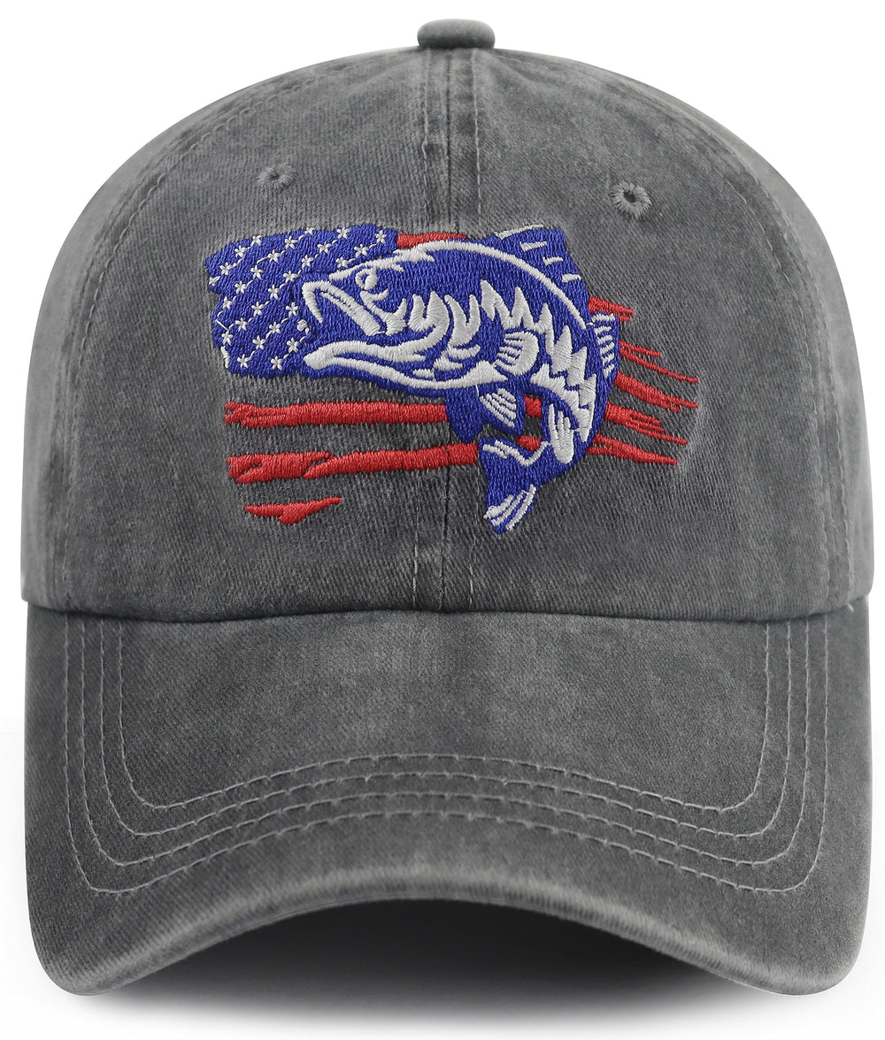 Splash Brothers USA Flag Fishing Hat - Embroidered Cap for Men and Women
