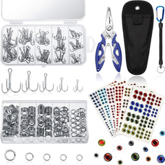 200 stainless steel split rings in assorted sizes stored in a plastic box