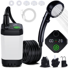 Spopal portable shower camping kit captured in compact form for easy outdoor rinsing anywhere.