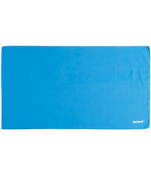 Sporti 20x36 microfiber dry towel in pool blue for quick drying after swim