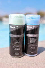 Sporti blue chamois towel folded for compact carry