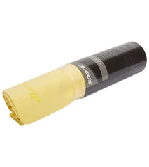 Bright yellow Sporti towel is highly visible and quick-drying after water activities.