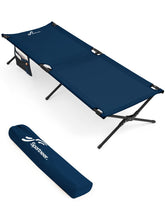 Sportneer camping cot setup demonstrates quick 30-second assembly for easy outdoor rest.
