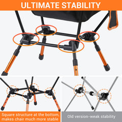 Sportneer orange camping chair weighs 2.64 lbs for effortless portability.