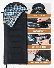 Sportneer sleeping bag outer-210t-polyester-taffeta keeps you dry with breathable protection.