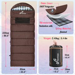 Sportneer sleeping bag outer fabric enhances durability in rugged outdoor use.