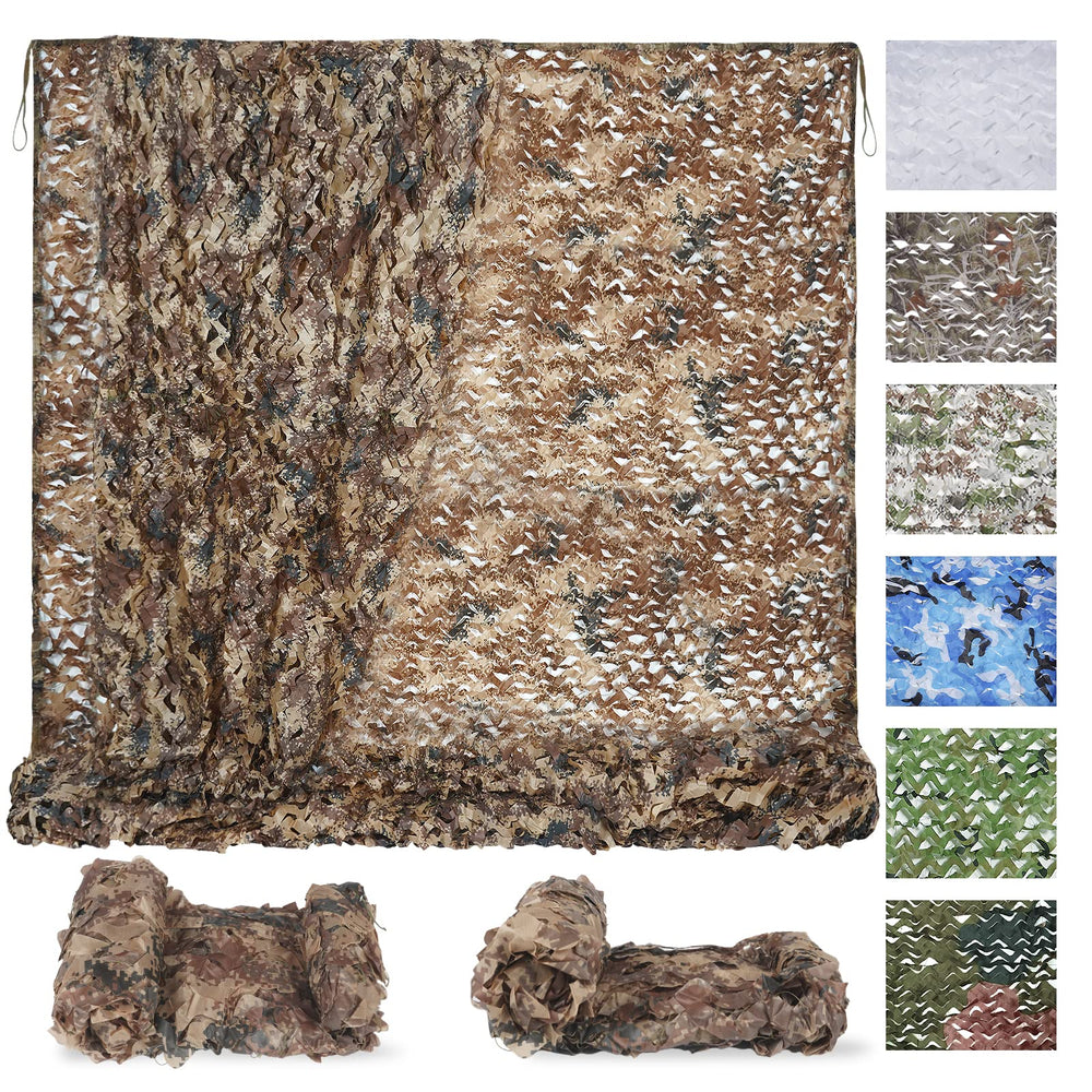Sposuit desert camo net provides full-coverage camouflage for outdoor concealment.