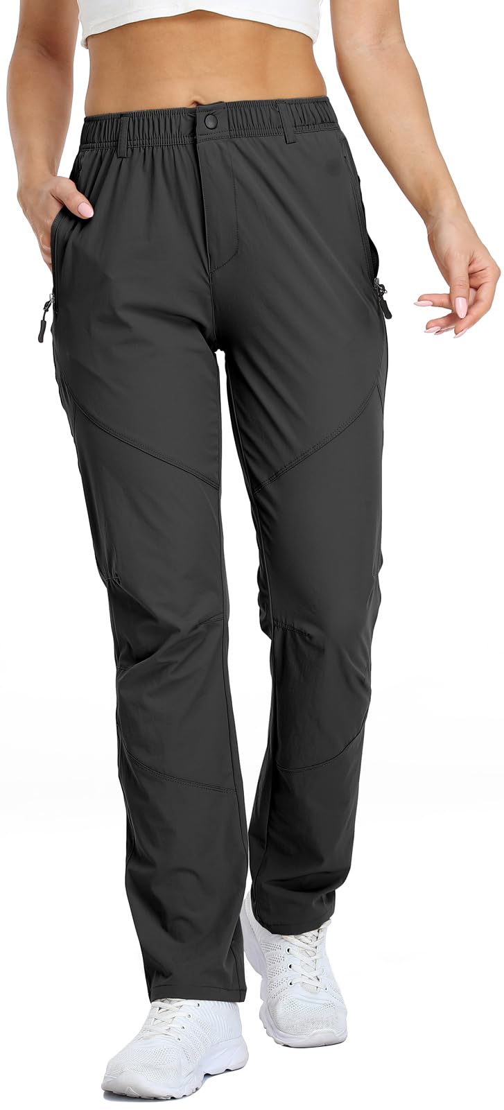 SPOSULEI women's golf travel pants nylon quick-dry closeup shows breathable fabric for all-day comfort.