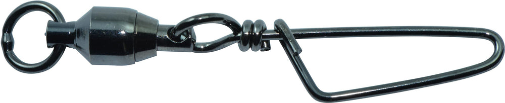 Spro ball bearing swivel with Coast Lock in black reduces line twist during casting.