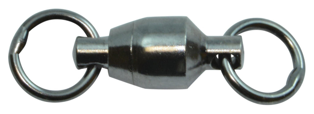 Spro ball bearing swivel with welded rings, size 7, NS Black, reduces line twist.