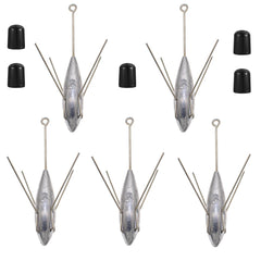 Sputnik fishing sinker set 2oz to 5oz arranged in a row