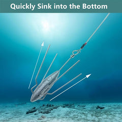 Sinker showing four stainless steel legs for sand stability