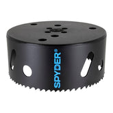 Spyder 4-1/2-inch bi-metal hole saw cuts metal smoothly for precise holes.