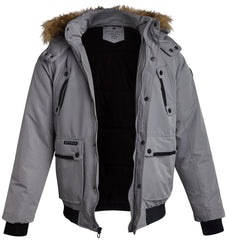 Spyder puffer front view shows modern cut and durable finish