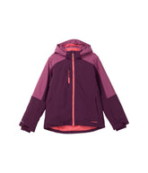 Spyder Mila Jacket plum front view, weather-ready design for active kids