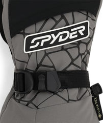 Spyder Overweb Gore-TEX glove Stormy small on hand showing secure wrist strap