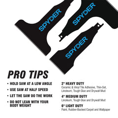 Spyder scraper blade with high-carbon steel edge maintains sharpness for durability