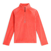 Spyder Shimmer Bug 1/2 Zip front view in Coral Haze with fitted silhouette.