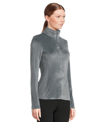 Spyder Shimmer Bug 1/2 Zip slate blue side view for mobility
