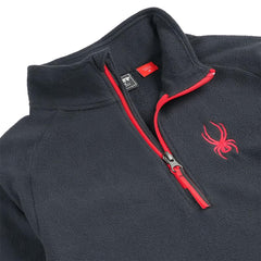 Spyder youth speed fleece half-zip black back view emphasizing easy wear