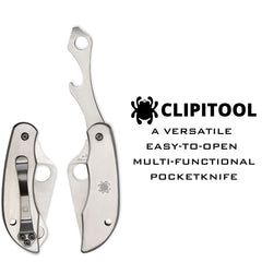 Spyderco ClipiTool plain-edge blade ready for clean slicing