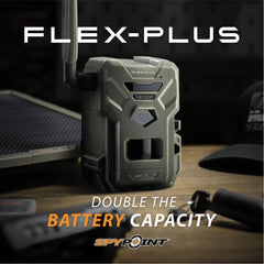 SPYPOINT Flex-Plus Ultimate Pack battery compartment displays extended capacity for longer uptime in the field.