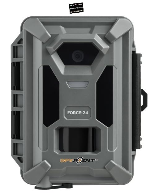 SPYPOINT Force 24 camera front view shows compact build for field setups.