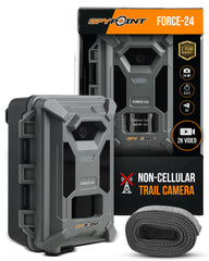 SPYPOINT FORCE-24 front view emphasizes compact design for discreet field scouting.