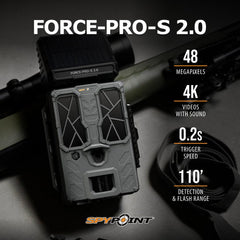 SPYPOINT Force-PRO-S 2.0 solar panel embedded view for long-lasting field power