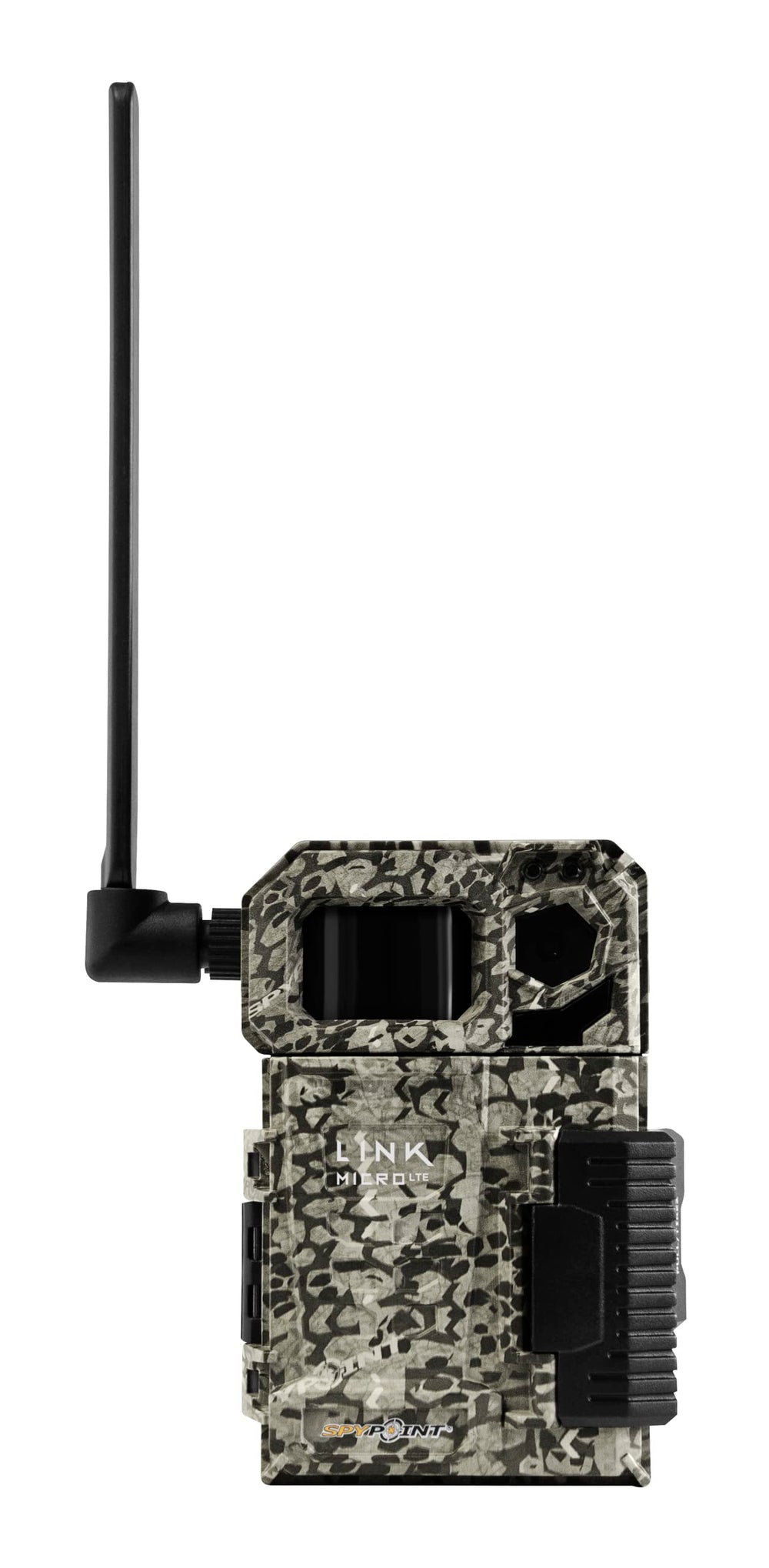 SPYPOINT LINK-MICRO-LTE front view showing compact trail camera for discreet scouting.
