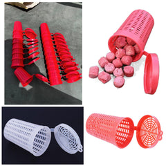 Close-up of white bait cage from SquEqu 10-pack
