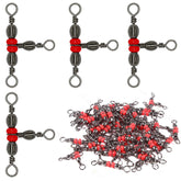 SquEqu 50-pack three-way fishing swivels close-up image 1