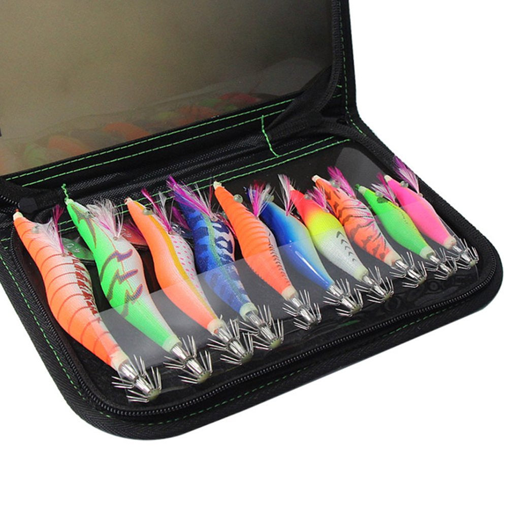 Assorted bright color squid jig shrimp prawn lures 10pcs set