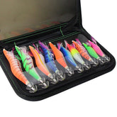 Assorted bright color squid jig shrimp prawn lures 10pcs set