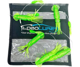 SquidNation Game Fish Mini Flippy Floppy Daisy Chain in Green Sparkle, ideal for tuna trolling.
