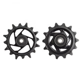 SRAM XX Eagle T-Type AXS upper 14t pulley for smoother, responsive shifts on rugged trails