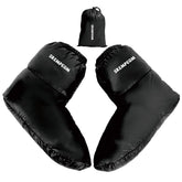 Srempeom down booties provide warmth for camping and sleeping nights.