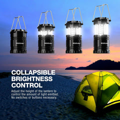 SSAV 4Pack lantern full-360 illumination lighting a tent evenly.