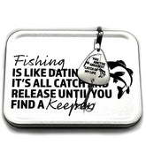 Front view of the personalized engraved stainless steel fishing lure