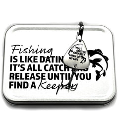 Front view of the personalized engraved stainless steel fishing lure
