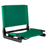 StadiumChair Gamechanger bleacher seat forest green offers portable comfort on crowded stands.
