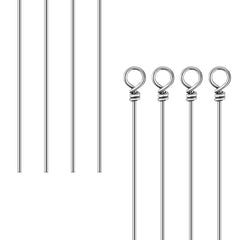 100-pack stainless steel spinner shaft showing looped end