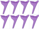 STANDOUTELROAL 8-pack portable silicone urinal funnel for women, ideal for camping.