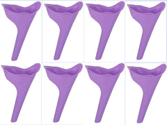 STANDOUTELROAL 8-pack portable silicone urinal funnel for women, ideal for camping.