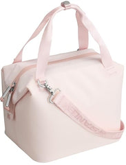 Stanley All Day Julienne Mini Cooler Rose Quartz interior with organized space for snacks and drinks.