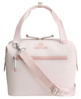 Stanley All Day Julienne Mini Cooler Rose Quartz top view keeps beverages cool on outdoor picnics.