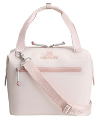 Stanley All Day Julienne Mini Cooler Rose Quartz top view keeps beverages cool on outdoor picnics.