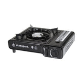 Stansport portable stove top view for travel-friendly camping.
