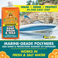 STAR BRITE Super Orange label closeup shows citrus formula and protective wax.
